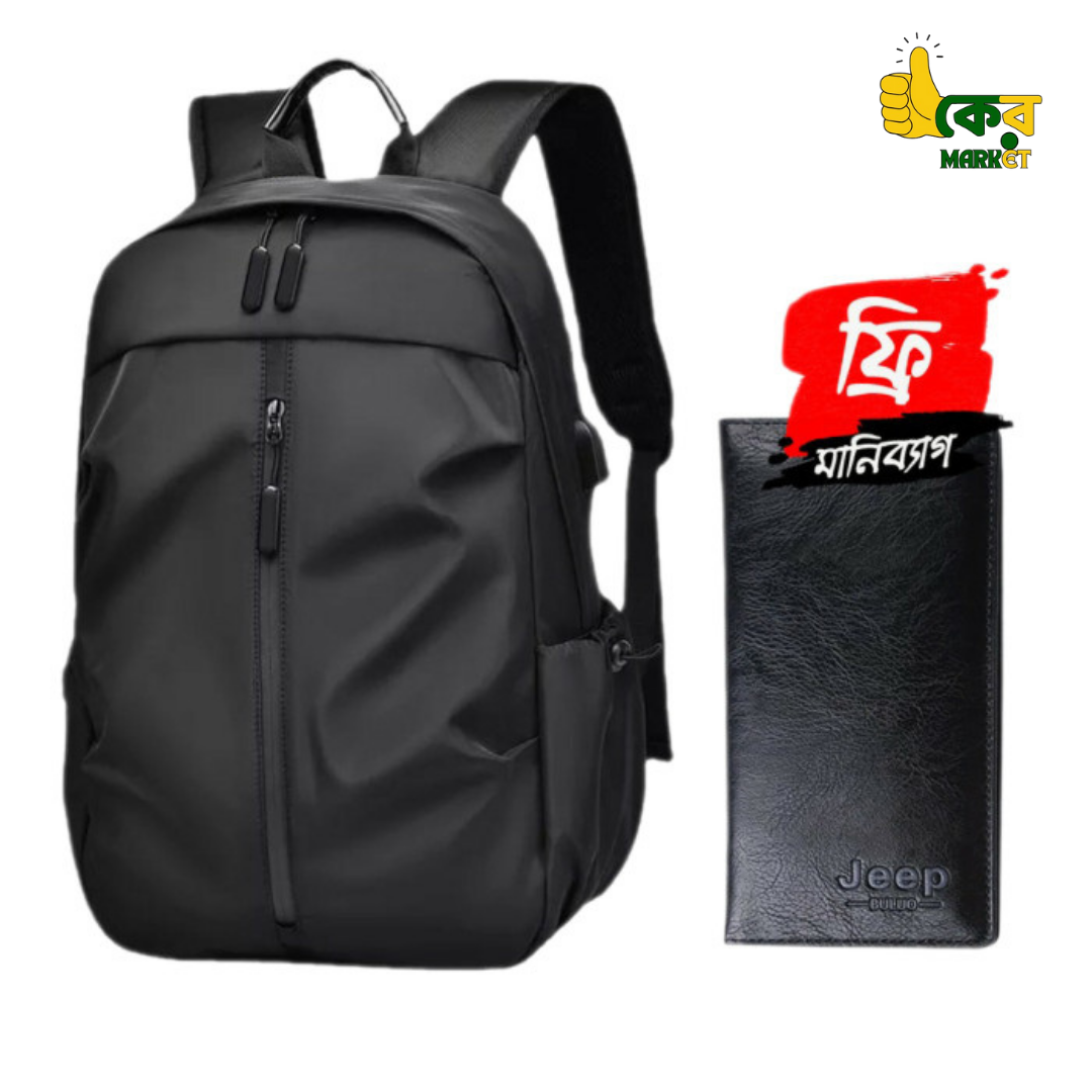 Waterproof Multi- Laptop Backpack (Black Color) Moneybag Free