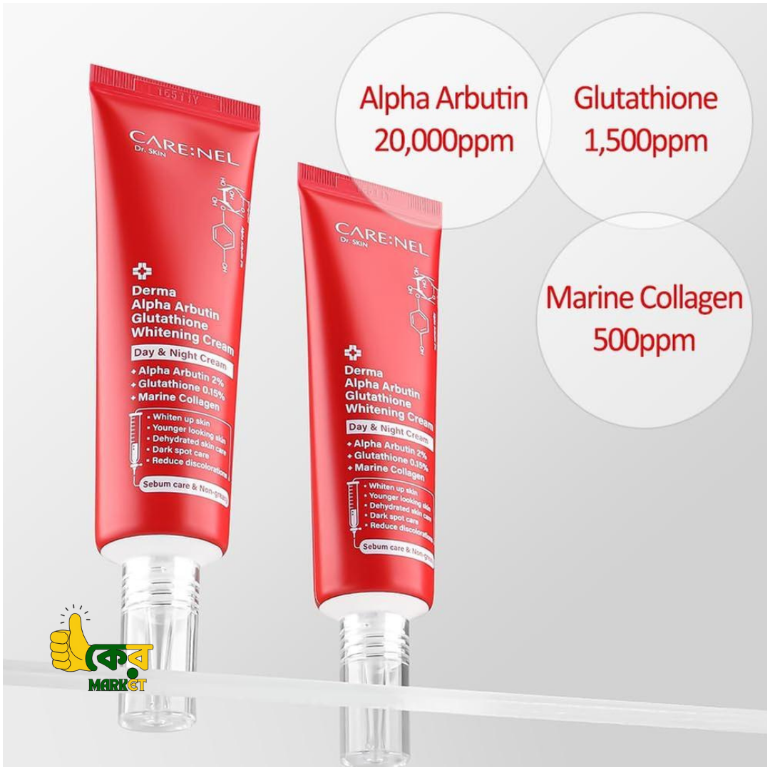 CARE:NEL- Derma Alpha Arbutin Glutathione Whitening Cream(45ML) - Image 2